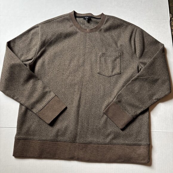 Express Men’s Brown Pullover Fleece Size Large - Picture 1 of 7